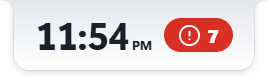 Pestaña del widget con la hora y las tareas pendientes